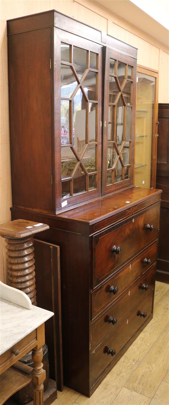 A secretaire bookcase, W.105cm